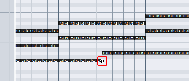 MIDIの長さ調整